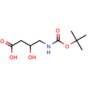 Chemical structure of 4-(Boc-amino)-3-hydroxy-butanoic acid , CAS 69489-07-2, AChemBlock P36565