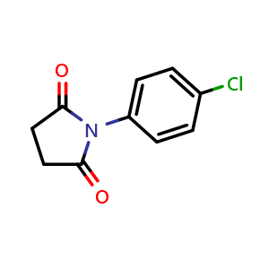 Chemical structure of N-(4-Chlorophenyl)-succinimide , CAS 6943-00-6, AChemBlock P36567