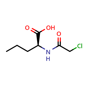 Chemical structure of N-(Chloroacetyl)norvaline , CAS 6940-47-2, AChemBlock P36568