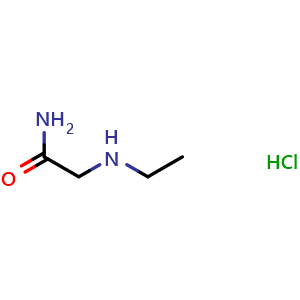 Chemical structure of 2-(Ethylamino)-acetamide hydrochloride , CAS 6913-24-2, AChemBlock P36580