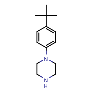 Chemical structure of 1-[(4-tert-Butyl)phenyl]piperazine , CAS 68104-61-0, AChemBlock P36630