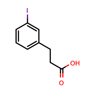 Chemical structure of 3-Iodo-benzenepropanoic acid , CAS 68034-75-3, AChemBlock P36632