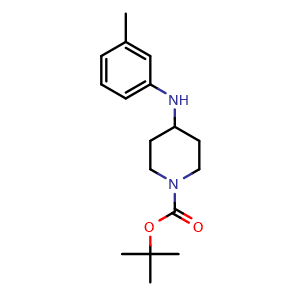 Chemical structure of 1-Boc-4-[(3-methylphenyl)amino]-piperidine , CAS 679409-60-0, AChemBlock P36635
