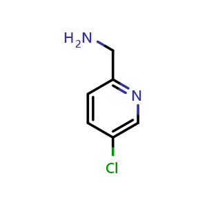 Chemical structure of 5-Chloro-2-pyridinemethanamine , CAS 67938-76-5, AChemBlock P36637