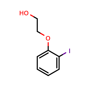 Chemical structure of 2-(2-Iodophenoxy)ethanol , CAS 67856-39-7, AChemBlock P36652