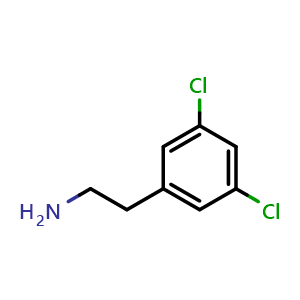 Chemical structure of 3,5-Dichloro-benzeneethanamine , CAS 67851-51-8, AChemBlock P36655