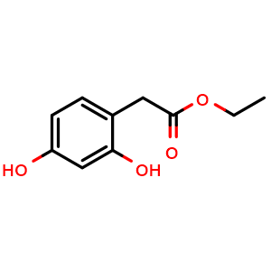 Chemical structure of Ethyl 2,4-dihydroxyphenylacetate , CAS 67828-62-0, AChemBlock P36656