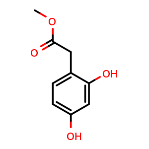 Chemical structure of Methyl 2,4-dihydroxyphenylacetate , CAS 67828-42-6, AChemBlock P36657