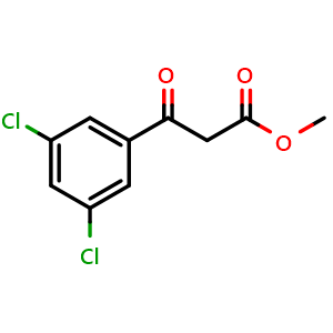 Chemical structure of Methyl 3,5-dichloro-b-oxo-benzenepropanoate , CAS 677326-68-0, AChemBlock P36662