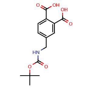 Chemical structure of 4-[(Boc-amino)methyl]-phthalic acid , CAS 675139-09-0, AChemBlock P36685