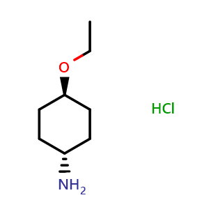 Chemical structure of trans-4-Ethoxycyclohexanamine hydrochloride , CAS 674367-29-4, AChemBlock P36689