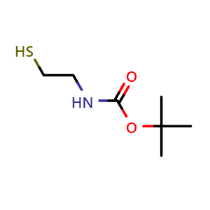 Chemical structure of N-Boc-2-mercaptoethanamine , CAS 67385-09-5, AChemBlock P36691