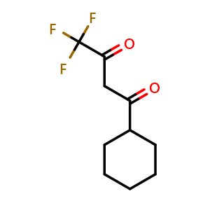 Chemical structure of 1-Cyclohexyl-4,4,4-trifluoro-1,3-butanedione , CAS 67015-16-1, AChemBlock P36716