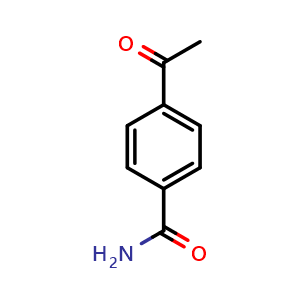 Chemical structure of 4-Acetylbenzamide , CAS 67014-02-2, AChemBlock P36717