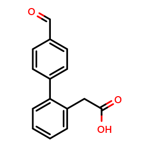 Chemical structure of 4'-Formyl-biphenyl-2-acetic acid , CAS 669713-88-6, AChemBlock P36722