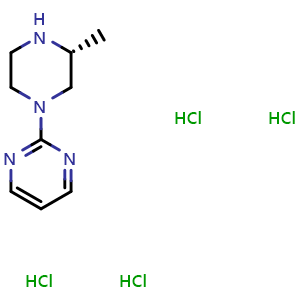 Chemical structure of 2-[(3R)-3-Methyl-1-piperazinyl]pyrimidine 4hydrochloride , CAS 668484-57-9, AChemBlock P36735