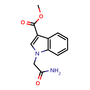 Chemical structure of Methyl 1-(2-amino-2-oxoethyl)-indole-3-carboxylate , CAS 667872-88-0, AChemBlock P36737