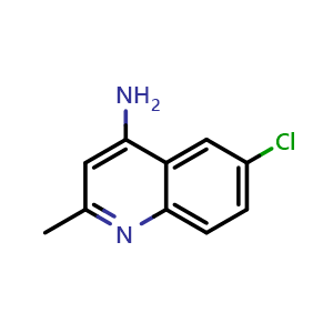 Chemical structure of 4-Amino-6-chloro-2-methylquinoline , CAS 66735-24-8, AChemBlock P36741