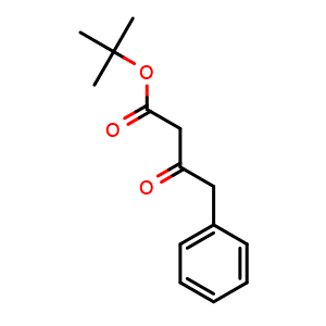 Chemical structure of tert-Butyl 3-oxo-4-phenylbutanoate , CAS 66697-03-8, AChemBlock P36742
