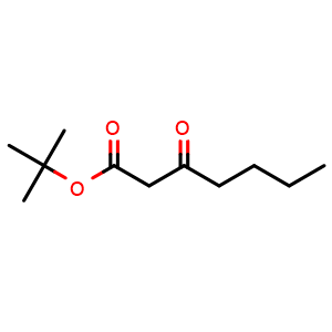 Chemical structure of tert-Butyl pentanoylacetate , CAS 66696-98-8, AChemBlock P36743