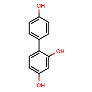 Chemical structure of [1,1'-Biphenyl]-2,4,4'-triol , CAS 66624-11-1, AChemBlock P36747