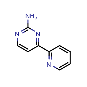 Chemical structure of 4-(2-Pyridinyl)-2-pyrimidinamine , CAS 66521-65-1, AChemBlock P36756