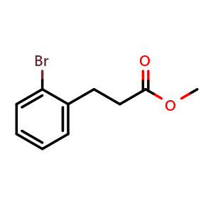 Chemical structure of Methyl 3-(2-bromophenyl)propionate , CAS 66191-86-4, AChemBlock P36769