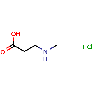 Chemical structure of N-Methyl-b-alanine hydrochloride , CAS 65845-56-9, AChemBlock P36779