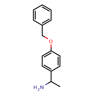 Chemical structure of 1-(4-(Benzyloxy)phenyl)ethanamine , CAS 65746-45-4, AChemBlock P36783
