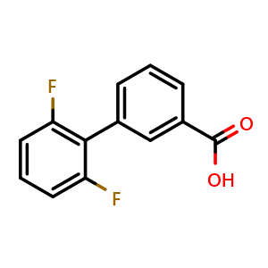 Chemical structure of 2',6'-Difluorobiphenyl-3-carboxylic acid , CAS 656305-06-5, AChemBlock P36791