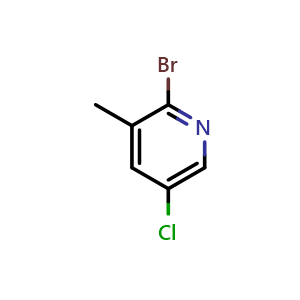 Chemical structure of 2-Bromo-5-chloro-3-picoline , CAS 65550-77-8, AChemBlock P36800