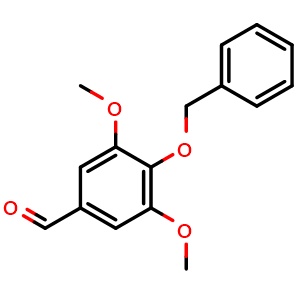 Chemical structure of 4-(Benzyloxy)-3,5-dimethoxybenzaldehyde , CAS 6527-32-8, AChemBlock P36817
