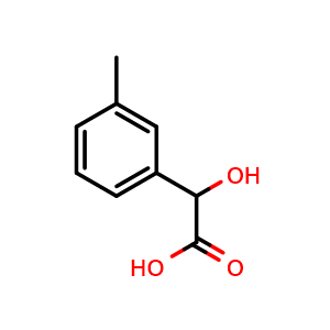 Chemical structure of 3-Methylmandelic acid , CAS 65148-70-1, AChemBlock P36822