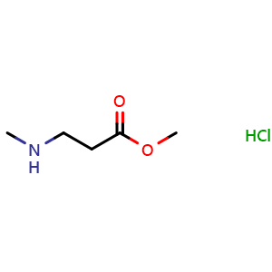 Chemical structure of N-Methyl-b-alanine methyl ester hydrochloride , CAS 65103-50-6, AChemBlock P36826