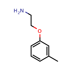 Chemical structure of 2-(3-Methylphenoxy)ethanamine , CAS 6487-99-6, AChemBlock P36838