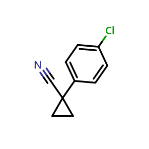 Chemical structure of 1-(4-Chlorophenyl)cyclopropanecarbonitrile , CAS 64399-27-5, AChemBlock P36858