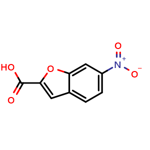 Chemical structure of 6-Nitro-2-benzofurancarboxylic acid , CAS 64209-68-3, AChemBlock P36876