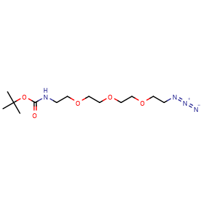 Chemical structure of BocNH-PEG3-CH2CH2N3 , CAS 642091-68-7, AChemBlock P36877