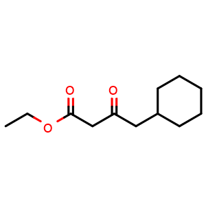 Chemical structure of 4-Cyclohexyl-3-oxobutanoic acid ethyl ester , CAS 64127-44-2, AChemBlock P36881