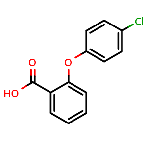 Chemical structure of 2-(4-Chlorophenoxy)-benzoic acid , CAS 6410-65-7, AChemBlock P36884