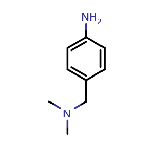 Chemical structure of 4-(Dimethylaminomethyl)aniline , CAS 6406-74-2, AChemBlock P36889