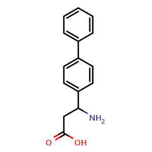 Chemical structure of b-Amino-biphenyl-4-propanoic acid , CAS 63974-15-2, AChemBlock P36895