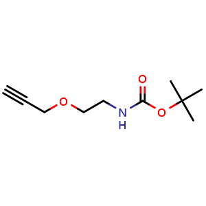 Chemical structure of O-Proparagyl-N-Boc-ethanolamine , CAS 634926-63-9, AChemBlock P36913