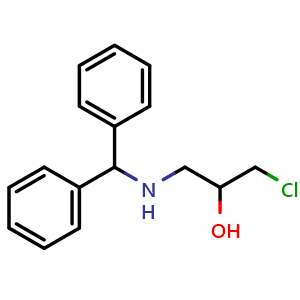 Chemical structure of 1-Chloro-3-[(diphenylmethyl)amino]-2-propanol , CAS 63477-43-0, AChemBlock P36914