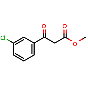 Chemical structure of 3-Chloro-b-oxo-benzenepropanoic acid methyl ester , CAS 632327-19-6, AChemBlock P36930