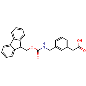Chemical structure of 3-[(Fmoc-amino)methyl]benzeneacetic acid , CAS 631915-50-9, AChemBlock P36934