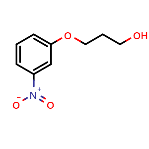Chemical structure of 3-(3-Nitrophenoxy)-1-propanol , CAS 63082-35-9, AChemBlock P36944