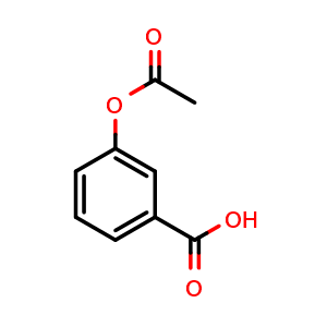 Chemical structure of 3-Acetoxybenzoic acid , CAS 6304-89-8, AChemBlock P36945