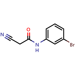 Chemical structure of 2-Cyano-N-(3-bromophenyl)-acetamide , CAS 63034-91-3, AChemBlock P36948
