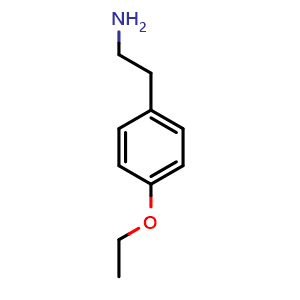 Chemical structure of 4-Ethoxy-benzeneethanamine , CAS 62885-82-9, AChemBlock P36961